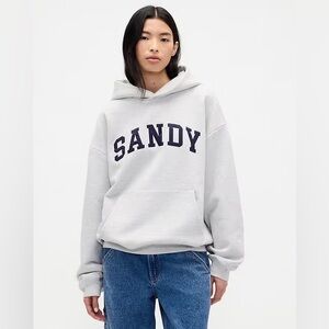 Sandy Liang x Gap Gray Hoodie with Navy Lettering size M